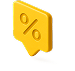 Ícone de etiqueta de porcentagem
